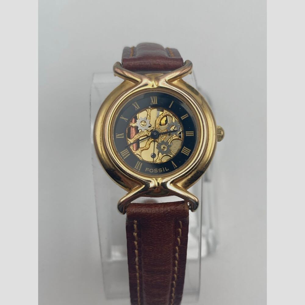 Fossil Women's Skeleton Watch 27mm - Fresh Battery - Adjustable Leather SK-4912 - Picture 3 of 15